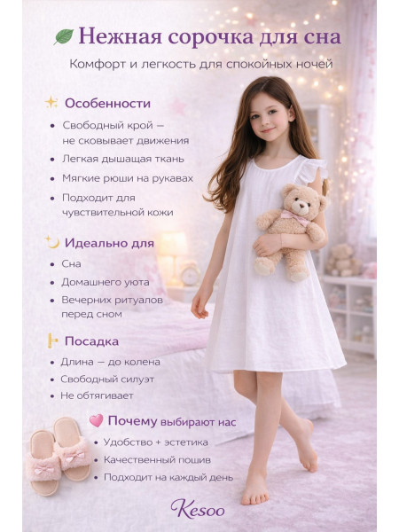 Платье-туника "Жемчужинка" CоЛнЦе для девочек | Белое с крылышками купить