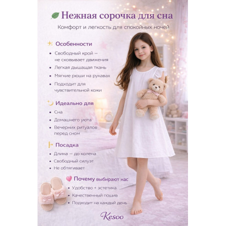 Платье-туника "Жемчужинка" CоЛнЦе для девочек | Белое с крылышками купить