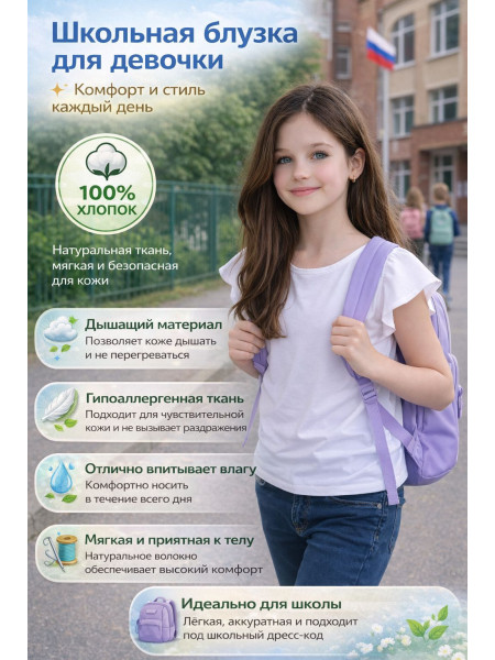 Блузка "Принцесса" СоЛнЦе | Белая блузка с оборками купить