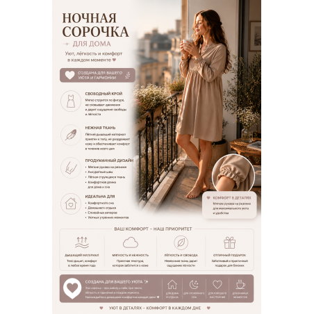 Ночная сорочка "Сказка" — винтажная женская сорочка для сна